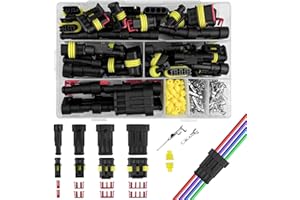 Legpador 352 Piezas Conectores Electricos, 1/2/3/4 Pines Conectores Electrico Impermeable, Conector Electrico Impermeable, Impermeable Conector Enchufe, Conector de Cable para Motocicleta, Camión