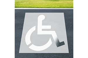 CODOHI Pochoir en silicone réutilisable pour parking handicapé, 61 x 61 cm, pochoir pliable pour handicapés pour garage, stationnement, trottoir, peinture blanc translucide