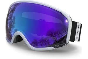 ACURE Skibrille Herren Damen Erwachsene,Snowboard Brille Skibrillen Verspiegelt für Brillenträger, Ski Goggles Schneebrille mit Anti Beschlag UV-Schutz für Jungen und Mädchen