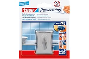 tesa 58120-00000-00 tesa Powerstrips Haken Large Metall, Konkav 1 Haken/ 2 Strips Large