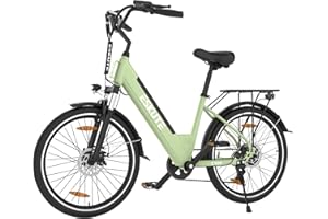 ‎ESKUTE ESKUTE C100 E-Bike, 26 Zoll Elektrofahrrad, E-Cityrad 250W HeckMotor, 375Wh Wechselakku,bis zu 60km, LCD-Display, Tiefeinsteiger E-CityBike Für Damen und Herren Erwachsene