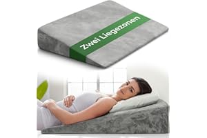 ‎WELL B4 Keilkissen für Bett und Couch, Matratzenkeil, Reflux Kissen [mit 2 Liegezonen], Lesekissen zur Schlaferhöhung Rückenkissen als Bettkopfteil, Betterhöher, Rückenstützkissen, Beinkissen oder Venenkissen