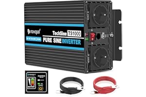 NOVOPAL 1000W 2000W Convertisseur Pur Sinus DC 12V à AC 220V 230V Onduleur,Transformateur,2 Prises EU,1 QC18W USB+1 Interface PD30W Type-C, Adatto per Famiglia,Campeggio,Viaggi