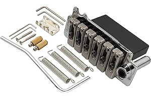 MUSICLILY Wilkinson WVS50IIK 52,5mm Sellette Acciaio 2 Pivot Ponte Tremolo con Blocco Acciaio Pieno per Chitarra Elettrica USA/Mexico/Japan/Korea Strat, Cromato
