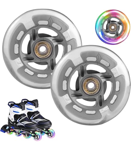 Lichtgevende Stuntstep Wielen 200mm - 2 Stuks LED Scooterwielen Met ABEC-9 Lagers, Reservewielen
