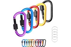 MORAINJAY 2/3/5/10 Pièces 10 Couleurs Mousqueton Aluminium en Forme D avec Verrouillage à vis,Mousqueton Tactique pour Camping, Extérieur,Vélo,Laisses de Chien