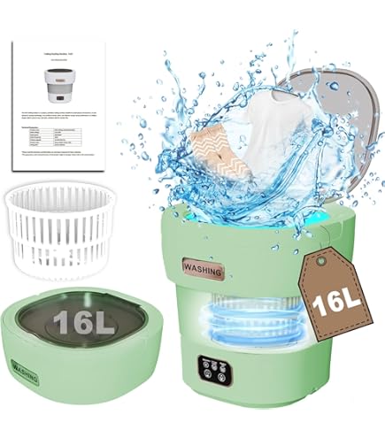 Lavatrice Pieghevole Portatile 8L Con Centrifuga - Mini Lavatrice Per Viaggi, Campeggio E Dormitori - Foto 7