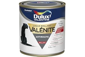 Dulux Valentine Peinture Laque Valénite Glycéro multisupport intérieur-extérieur – Grande résistance pour boiseries et ferronneries - aspect Brillant Anthracite 0,5 L - 5211201