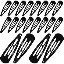 Pair Of Large Black Hair Clips Snap Bendies Sleepies 9cm (3.5") By Pritties Accessories