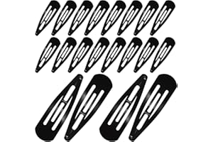 WILLBOND Clip per capelli a scatto in metallo lunghe 8 cm, fermagli per capelli antiscivolo per ragazze e donne, accessori per capelli, 30 pz. (nero)