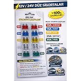 10'lu Bı&ccedil;ak Sigorta Seti 10A-30A 12V/24V Ara&ccedil; Uyumlu Renk Kodlu Y&uuml;ksek Performans