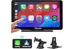 CARPURIDE C3 Wireless Carplay & Android Auto Car Stereo, Portable 7 Inch HD Touchscreen Car Radio with AirPlay Mirror Link,Bluetooth 5.0,Navigation,Siri,FM/AUX Transmitter.