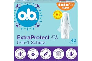 ob. ExtraProtect 5-i-1-skyddstamponger (1 x 42 st.) med extra skyddande vingar för världens bästa tillförlitliga läckageskydd och komfort
