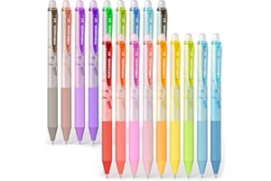 Four Candies 0,7 mm radierbare Gelstifte, lassen Fehler verschwinden, farbige Stifte, 18 Farben, einziehbare, radierbare Stifte mit feiner Spitze zum Schreiben, Zeichnen, Planen und für Schulbedarf