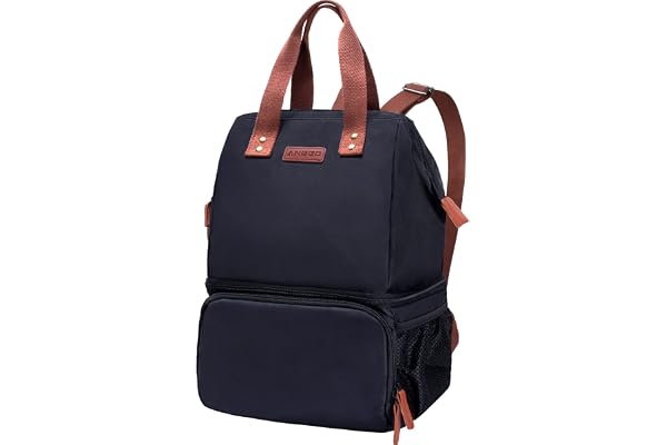 ANGGO Sac Isotherme Repas, Sac Thermique Lunch Bag pour Apportez Repas Fruits, Sac à Dos Isotherme, Sac à Dos Glacière Double Couches Idéal pour Bureau, Plage, Pique-nique, Barbecue