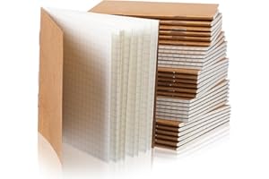 Faccito 50 Mini Cuadernos de Bolsillo Libretas de Kraft Bloc de Notas Pequeño Diario para Escribir Adulto Niño Maestro Escuela Oficina, 24 Hojas, 10,4 x 10,6 cm (Marrón, Página de Cuadrícula)