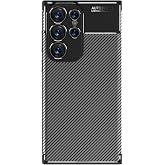 Spia Samsung Galaxy S23 Ultra Kılıf Siyah Karbon Silikon Orijinal Esnek İnce Geliştirilmiş Dayanıklı Darbe Karşıtı Yeni Nesil
