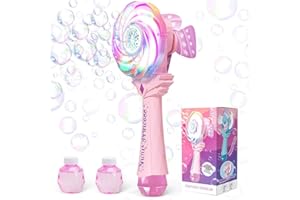 Britik Bubble Wand Toys for Girl 3-8 Year Old: Bubble Wands fo Kids Bubble Machine Toy with Bubble Solution Gifts for 3 4 5 6 7 8 Years Old Girls Birthday Presents Garden Outdoor Bubble Blower Toy