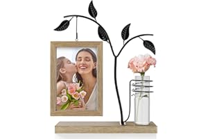 Aresvrgo Portafoto 10x15,Cornice Personalizzata con Vaso E Albero di Metallo,Possono Essere 2 Foto Cornici 10x15 per Regalo di Famiglia,Giorno Del Ringraziamento,Natale,Regalo Festa Della Mamma