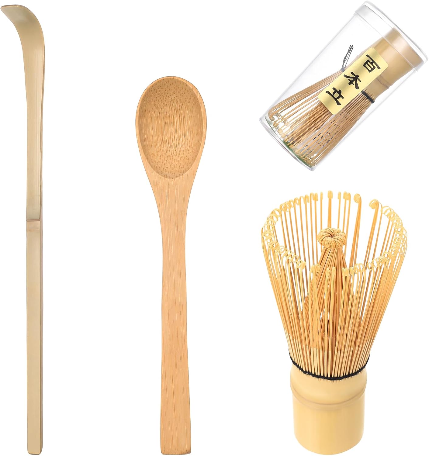 3 Piezas Set Te Matcha Kit Matcha Completo: Batidor Te Matchas & Cuchara de Matchas Japonés, Accesorios Regalos para Principiantes y Entusiastas