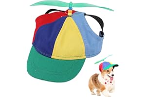 MEISO Hut für Hunde und Katzen, verstellbarer Baseballhut mit abnehmbarem Propeller für kleine Hunde und Welpen (L)