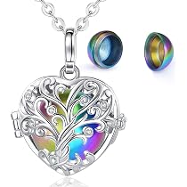 Collier Crémation Urne Cendres VCCWYQK - Pendentif Cylindre Arbre De Vie Pour Souvenir Bien-aimé - Acier Inoxydable