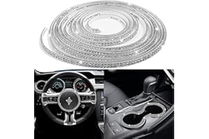 GARZENTH Bling Car Vent Outlet Trim, Self Adhesive Rhinestones Bling Car Interior Exterior Decoration Strip Air Conditioner Vent Outlet Trim for Car Phone Decoration Styling(size:5M)