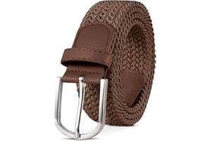 TANGCHAO Cintura Elastica Intrecciata per Uomo e Donna Cinturino Elastica Intrecciata con Fibbia in Lega di Zinco 33mm (1.25") Colori Multipli