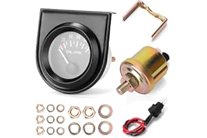 Fesjoy Jauge de pression d'huile,Manomètre d'huile d'automobile réaménageant l'instrument de pression d'huile d'automobile de 52mm 0 ~ 100PSI manomètre de pression d'huile avec des capteurs 12.0V