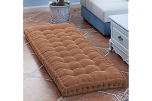 DG Catiee Coussin de Banc épais Coussin de canapé Long Intérieur,Coussin de Banc de Jardin,Coussin de Banc de Salle à Manger rectangulaire Coussin de Sol Coussin de siège Tapis (120x50cm,Brun)