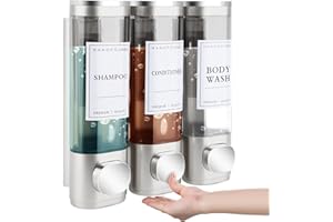 MEKOTRIN Dispensador de jabón para Montaje en Pared, dispensador de jabón líquido, dispensador de jabón de Mano, Gel de Ducha, detergente para Hotel, hogar (Plata)