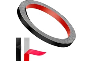 KGGZKG Zierleiste Schwarz Edelstahlband Selbstklebend 6M X 10MM Metallstreifen Zierleisten Selbstklebend Blechstreifen zum Abziehen und Aufkleben Wasserdichte für Wand Tür Möbel Spiegelrahmen Decke Auto