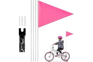 MEIYAXINWIN Fahrradfahne Mit Stab Für Kinder, Fahrradwimpel 47.24 Zoll Verstellbare Kinderfahrradfahne Sicherheitswimpel Solider Fiberglasstab Werbebanner Warnschild