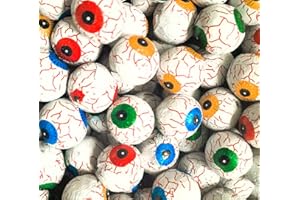 SLJ PARTY BAGS AND POCKET MONEY TOYS 30 Solid Milk Chocolate Eyeballs (Foil Wrapped Chocolate Balls) Halloween Sweets/Candy Favours