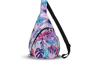 HUA ANGEL Sac de Poitrine Femme Homme Ultra Leger Sac à Dos Crossbody ave Bandoulière Convertible & Plusieurs Poches pour Sport Week-end Voyage Travail Randonnée Pickleball Piscine Plage