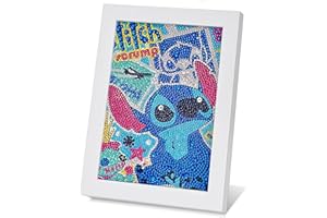 Awonlate 5D Diamond Painting Niño Pintura Diamante Kit Con Marco de Fotos Bordado Punto de Cruz Diamante Artes Manualidades Para Niños Niñas Regalos (15x20 cm) B