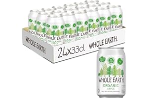 Whole Earth Organic Sparkling Apple Juice, 24x 330 ml,Lightly Sparkling Soft Drink,Fizzy Fruit Bubbly with 100% Natural Ingredients,No Added Refined Sugar,Vegetarian & Vegan,Multi Pack
