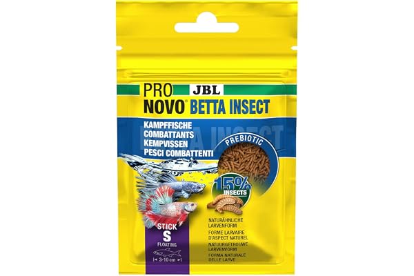 Pronovo Betta insektspinne mat för betafisk från 3-10 cm, fiskmatpinnar, storlek S, 20 ml
