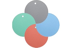 4 Pcs Silicone Pot Coaster, Pitasha Silicone Honeycomb Mats Heatproof Kitchen, Durable Flexible Table Mats Round Honeycomb Multi-Purpose Anti-Slip Kitchen Heat Resistant Mat (Multicolor)