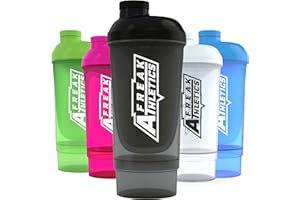 FREAK ATHLETICS Protein Shaker Bottle with Storage 500ml - Shaker for Protein Shakes (Black Transparent)