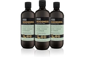 Baylis & Harding Goodness Oud, Cedar and Amber Body Wash, 500 ml (Pack of 3) - Vegan Friendly