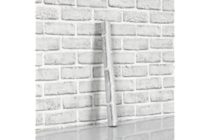 Hode 44x600cm Carta da Parati Adesiva Mattoni Bianca, Carta Adesiva per Pareti Effetto Mattoni Mobili, Pellicola Vinile FintaPietra per Cucina