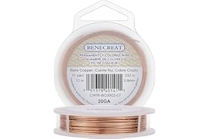 BENECREAT 10m 0.8mm Alambre de Cobre Cable Metálico Accesorios de Manualidad para Diseño de Bisutería - Color de Cobre Calibre 20