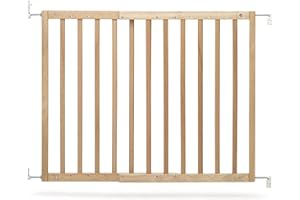 GEUTHER Modilok Barrière De Sécurité Enfant Modilok, Barrière De Sécurité Chien, Barrières Et Extensions pour La Sécurité, Barrière Escalier (Natural Wood, 63-103.5cm)