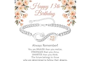 KLIFOWDY 8th 9th 10th 11th 12th 13th 16th 18th 21st Birthday Gifts for Girls S925 Sterling Silver Infinity Bracelet for Girls Jewelry Gifts for Sister Daughter Granddaughter