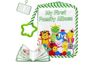 JOAASU Baby Photo Album, 17Pcs 4X6 Pictures, Baby First Photo Album, Baby Photo Album Soft Cloth, My First Photo Album for Baby, Baby Photo Book for Newborn Baby Gifts, Baby Gift, New Mum Gift (Green)