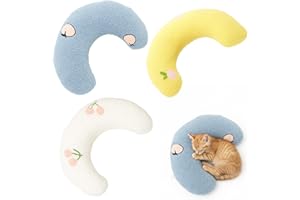 DqiUnaX 3 Stück Katzenkissen, U-förmiges Kissen Für Katzen Und Hunde, Kuschelkissen Für Haustiere, Schlafkissen Mit Baldrian, Katzenminze Kissen Für Entspannung Und Spielen