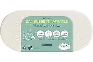 P'tit lit - Stubenwagenmatratze aus Bambus - 72x32 cm - Weiche und seidige Babyviskose - Ideale Kinderwagenwanne und Wiege - Umdrehnbar - Abnehmbar