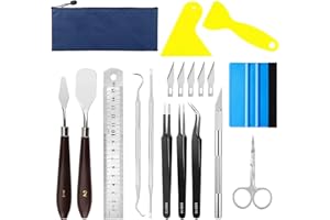 X SIM FITNESSX Plotter Zubehör DIY Bastelwerkzeug Set 18 Stück Jäten Plotter Werkzeuge für HTV, Cameos, Beschriftung, einschließlich Entgitterhaken Pinzette Spatel