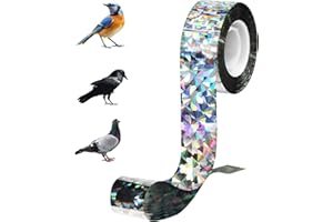 AOOWU Vogelabwehr Vogelband, 80m x 2.4cm Premium Vogelabwehr-Band Reflektierend,Vogelschreck Vogelabwehr, Reflektierendes Vogelabwehrband, Abwehrband Vogel Band für Protect Gärten Höfe Pflanze